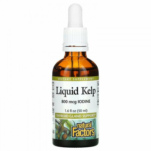   Natural Factors, Liquid Kelp, 800 mcg, 1.6 fl oz (50 ml)   -     -,    