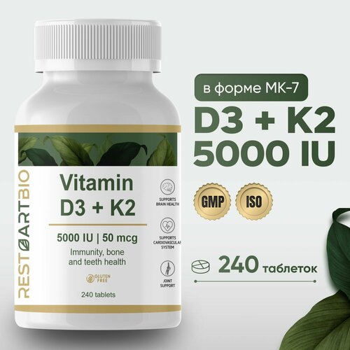    3 K2 RESTARTBIO 240  vitamin 3 5000 ME  K2 50 mcg   -     -,    