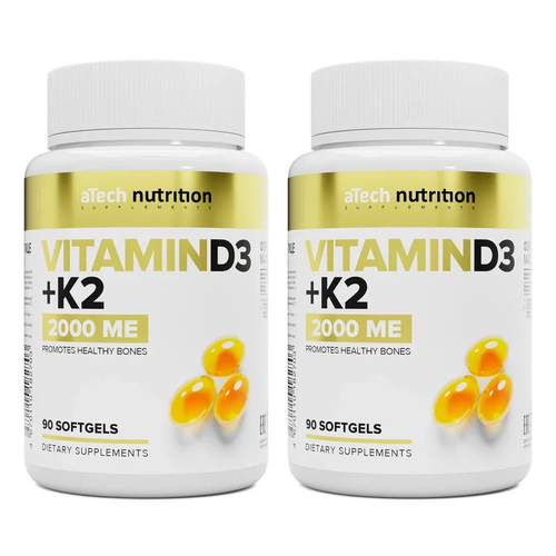    2   3 + 2 / VITAMIN D3+2 2000  250  aTech nutrition 90 + 90    -     -,    