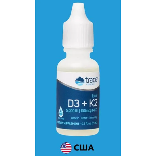     D  K    Trace Minerals Ionic D3 + K2, 15 , 74  (D3 5000, K2 100  )   -     -,    