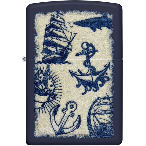      ZIPPO Classic 49774 Nautical Design   Navy Matte -     -     -,    