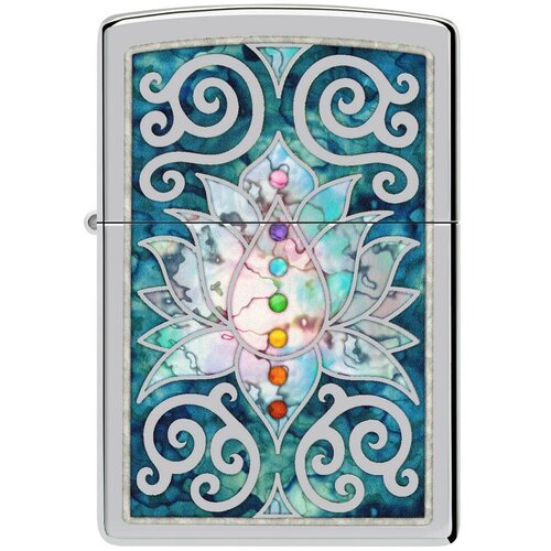      ZIPPO Classic 48592 Lotus Flower   High Polish Chrome -     -     -,    