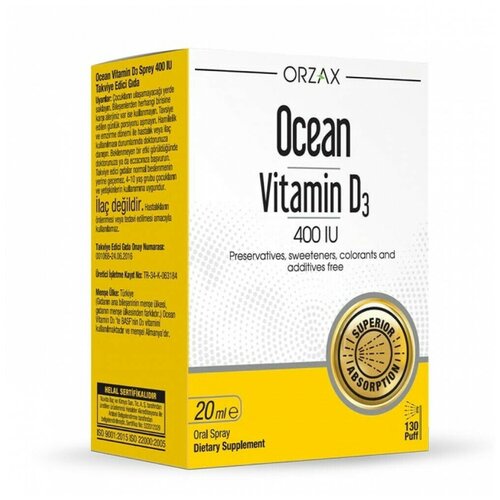   Orzax Ocean vitamin d3 400 iu 20ml spray   -     -,    