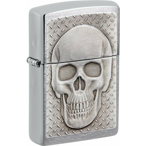  ZIPPO Skull Design   Brushed Chrome, /, , 38x13x57 ,  