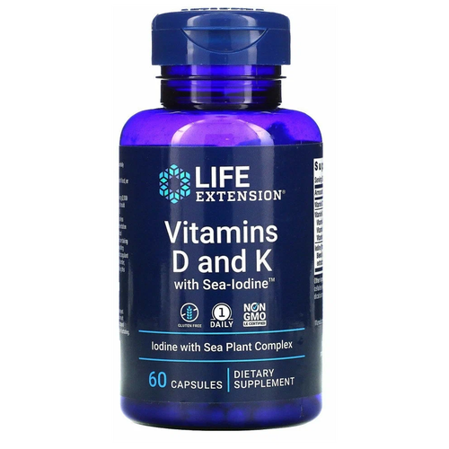    Life Extension Vitamins D and K with Sea-Iodine, 80 , 60 .   -     -,    