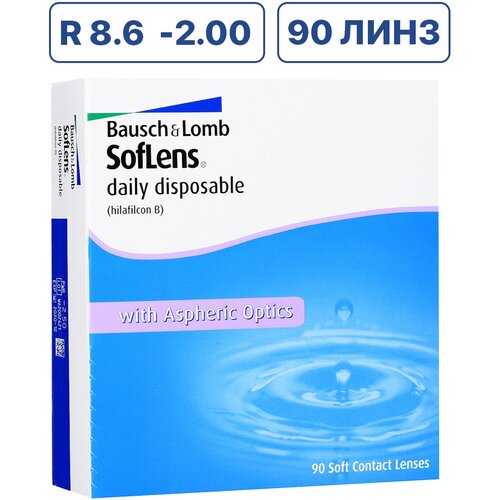     Bausch & Lomb Soflens Daily Disposable, 90 ., R 8,6, D -2   -     -,    