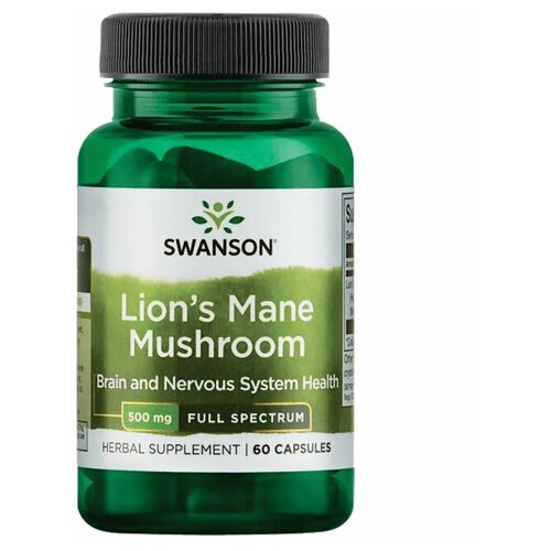       Swanson Full Spectrum Lions Mane Mushroom 500 mg (60 )   -     -,    