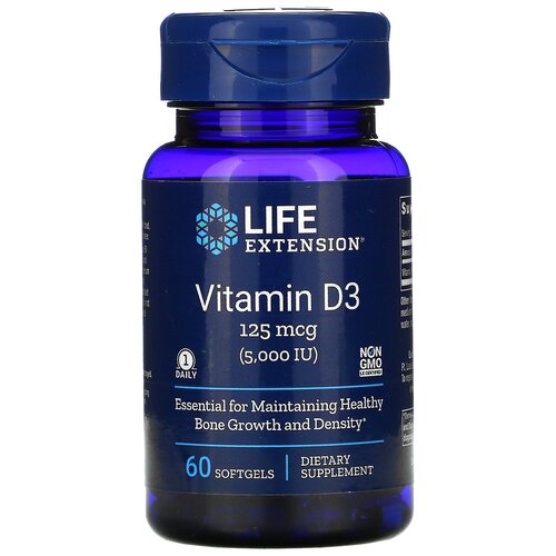    Life Extension Vitamin D3, 40 , 100 , 5000 , 60 .   -     -,    