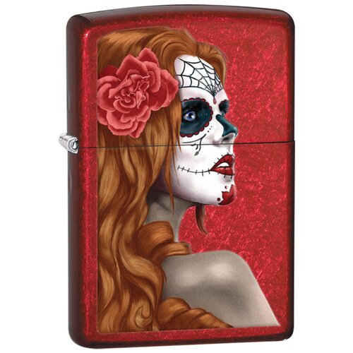      ZIPPO 28830 Day of the Dead: Girl   Candy Apple Red -  :    -     -,    