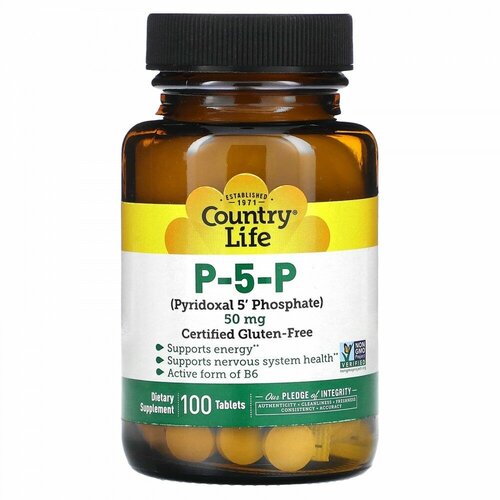   Country Life P-5-P (Pyridoxal 5' Phosphate) -5- (-5'-) 50  100    -     -,    