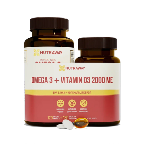     3 (OMEGA 3) 1350  120  + Vitamin D3 ( 3) 2000ME 120  Nutraway   -     -,    