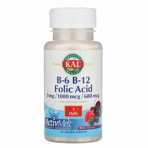   KAL B6 B12 Folic Acid (B-6 B-12  )    60    -     -,    