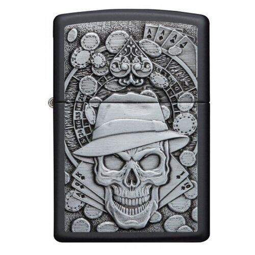   Zippo Classic   Gambling Skull Black Matte 1 . 60    -     -,    