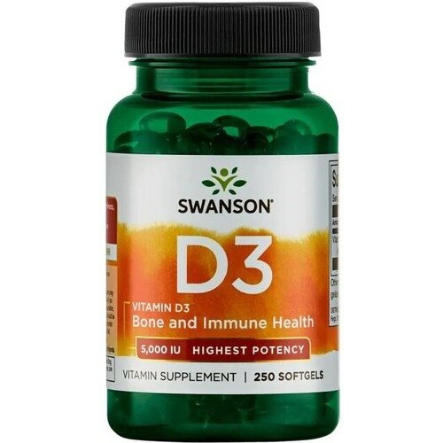   Swanson Vitamin D3 Highest 5000 IU (125 mcg) (250. )   -     -,    