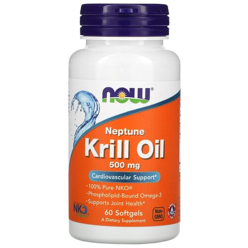   NOW Foods Neptune Krill Oil Cardiovascular Support 500 mg, 60 softgels,      , 500 , 60     -     -,    