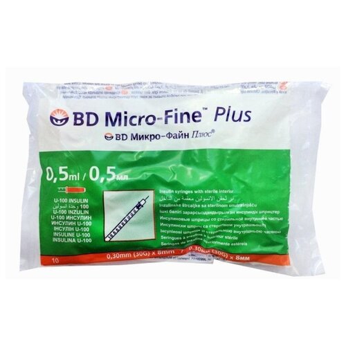     BD Micro-Fine Plus U-100 , 8  x 0.3 , : 30G, 0.5 , 10 .   -     -,    