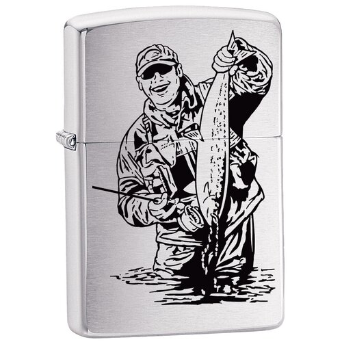      ZIPPO 200FISHERMAN   Brushed Chrome    -     -,    