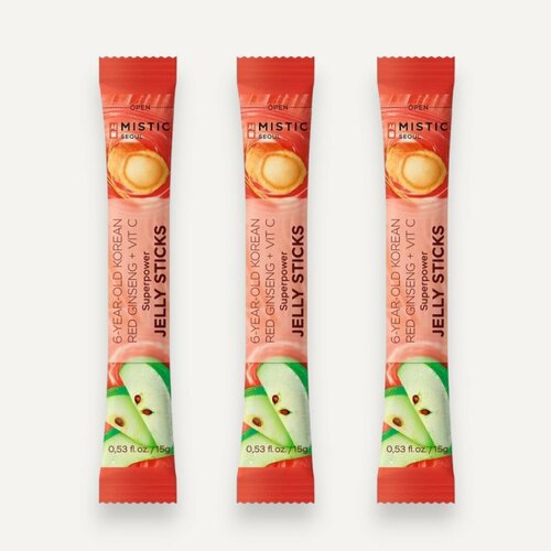   MISTIC 6-YEAR OLD KOREAN RED GINSENG+VIT C SUPERPOWER JELLY STICKS     6-          3*15   -     -,    