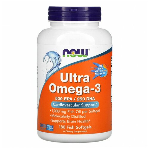   NOW Foods Ultra Omega-3 500 EPA/250 DHA 180    -     -,    