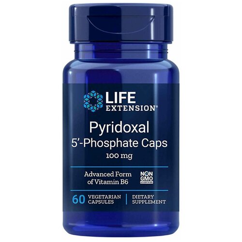   Life Extension, Pyridoxal 5'-Phosphate Caps, 100 mg, 60 Vegetarian Capsules   -     -,    