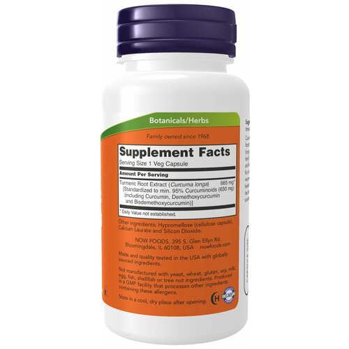   Now Foods  850 60 (CURCUMIN EXTRACT 95% 665MG 60 VCAPS)   -     -,    