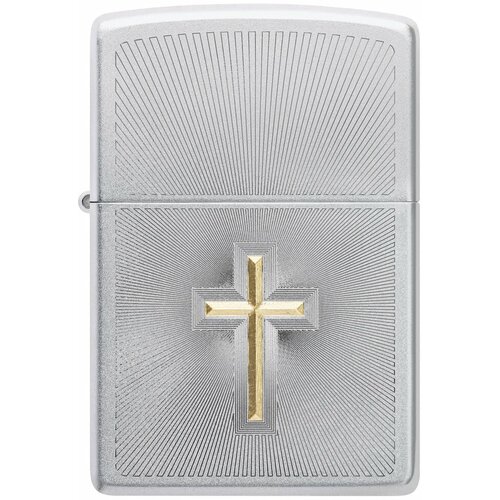      ZIPPO Classic 48581 Cross Design   Satin Chrome -    -     -,    