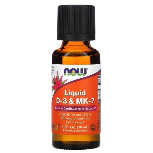    NOW Liquid Vit D-3 & Mk-7, 100 , 30    -     -,    