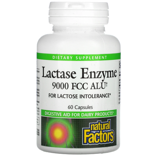   Natural Factors Lactase Enzyme ( ) 9000 FCC ALU 60    -     -,    