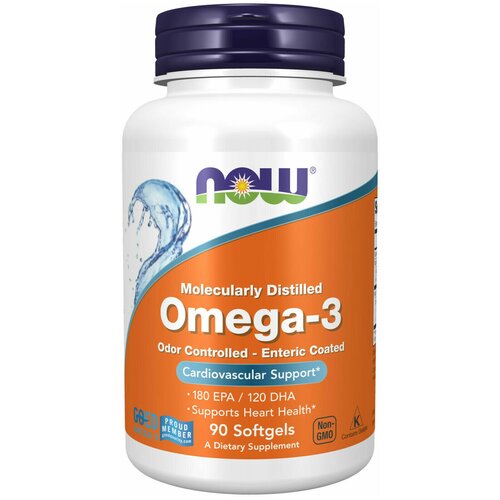   Omega-3 Molecularly Distilled 1000  (-3) 90  (Now Foods)   -     -,    