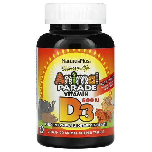    Natures Plus Animal Parade Vitamin D3, 199 , 500 , 90 .   -     -,    