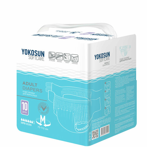      YokoSun Softcare Adult diapers, M, 7 , 75-112 , 1 .  10 .   -     -,    