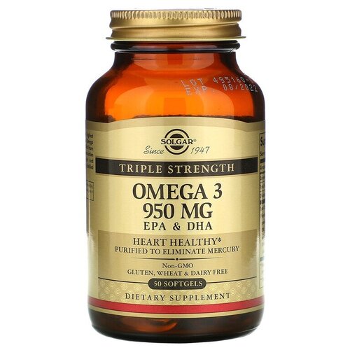   Solgar, Omega-3, EPA & DHA, Triple Strength, 950 mg, -3,   ,  , 950 , 50    -     -,    