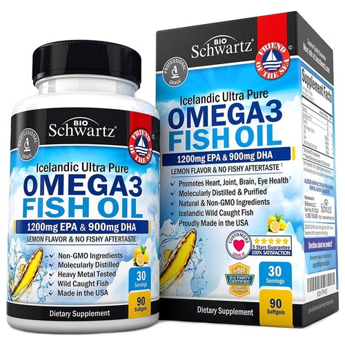    BioSchwartz Omega 3 Fish Oil 1200mg EPA & 900mg DHA, 0.2 , 90 .   -     -,    