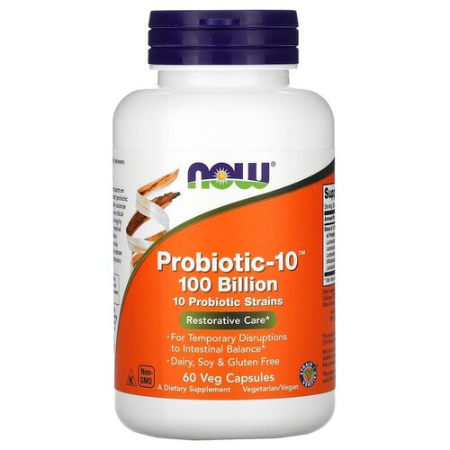   NOW Foods, Probiotic-10 100 Billion, 60 Veg Capsules, -10, 100 , 60     -     -,    