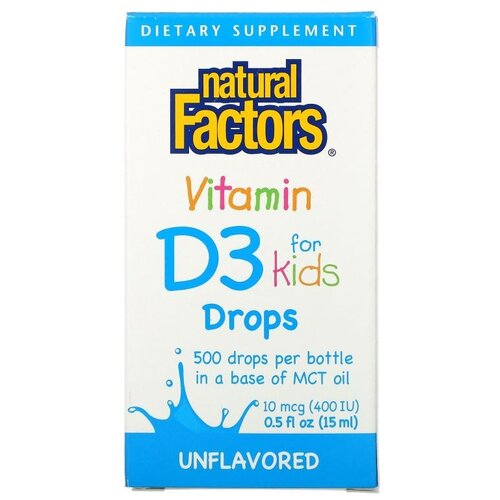    Natural Factors Vitamin D3 for Kids, 90 , 15 , 400 , 500 .   -     -,    