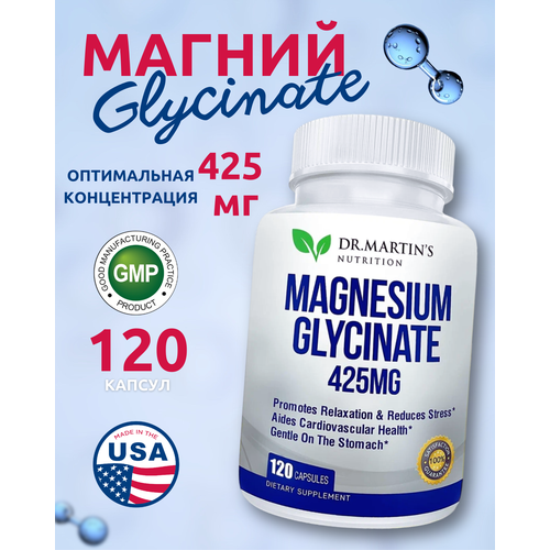   Dr Martin's  , Magnesium Glycinate - 120  425mg   -     -,    