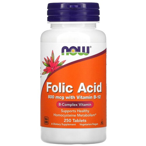  NOW Folic Acid with Vitamin B-12, 80 , 250 .,  