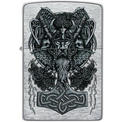      ZIPPO Classic 49777 Viking Design   Brushed Chrome -    -     -,    