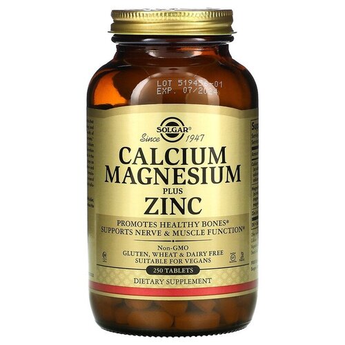   Solgar Calcium Magnesium Plus Zinc ., 1070 , 250 .   -     -,    