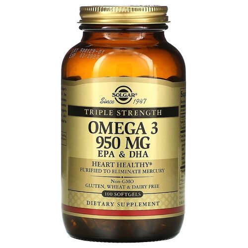   Solgar, Omega 3, EPA & DHA, Triple Strength, 950 mg, -3,   ,  , 950 , 100    -     -,    