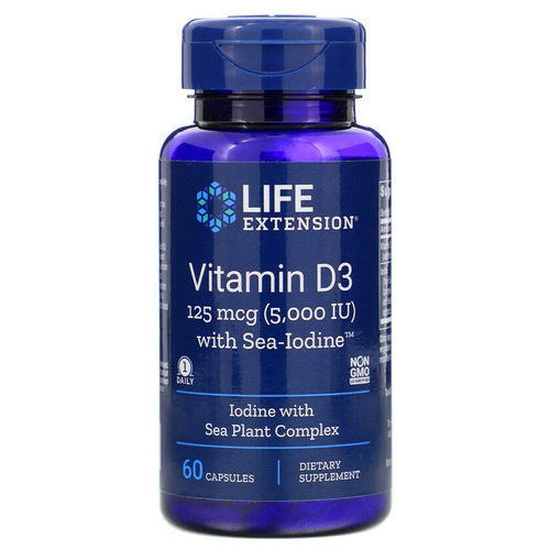    Life Extension Vitamin D3 with Sea-Iodine, 50 , 5000 , 60 .   -     -,    