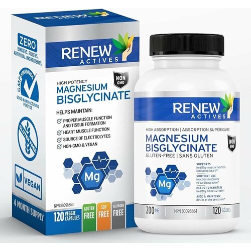   Magnesium Biglycinate, Renew Actives,   - 200 , 120    -     -,    