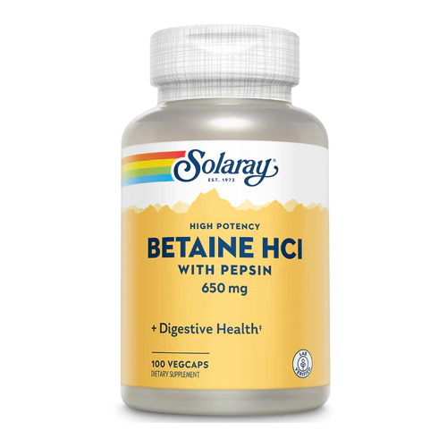   Solaray Betaine HCL with Pepsin 650  100    -     -,    