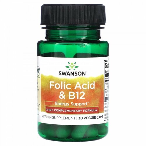   Swanson Folic Acid & B12, 30 .   -     -,    