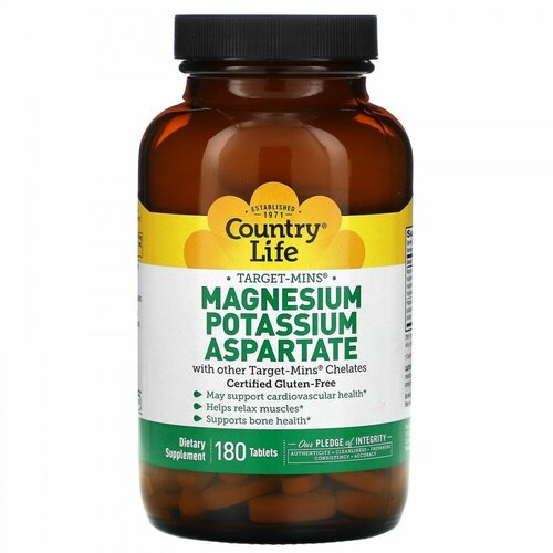   Country Life,  , Target-Mins, Calcium, Magnesium, Potassium, ,   , 180    -     -,    