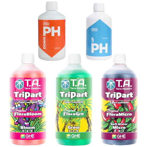     GHE flora Series (TriPart T.A.) Grow/Bloom/Micro 3  1 SW (  )+ E-MODE pH Up/pH Down 2   0,5   -     -,    