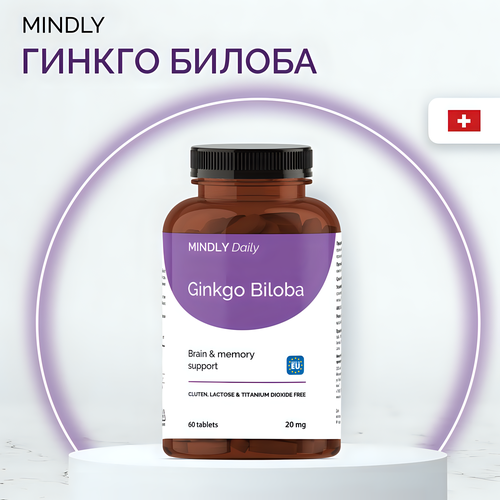      B3     , 60 , (20   5 ), MINDLY Daily Ginkgo Biloba,       -     -,    