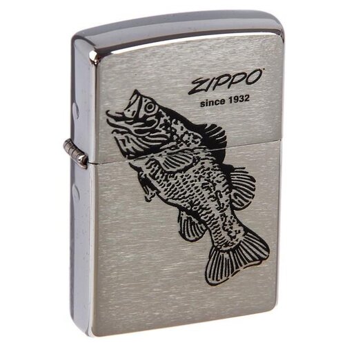      ZIPPO 200 Black Bass   Brushed Chrome -    -     -,    