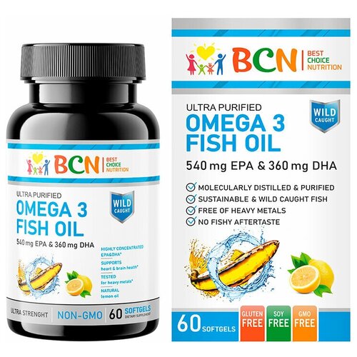   BCN Omega-3 Fish Oil 1500 EPA & 1200 DHA , 60 .  ,     -     -,    