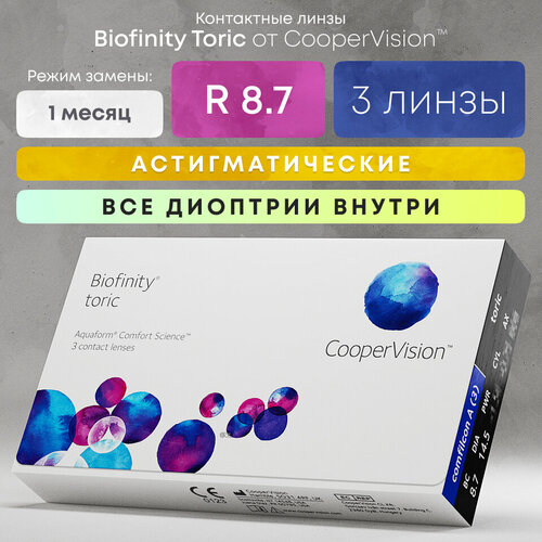     CooperVision Biofinity Toric., 3 ., R 8,7, D -7,CYL:-0,75,A:60, , 1 .   -     -,    